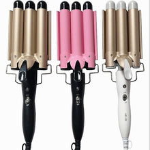 Lade das Bild in den Galerie-Viewer, 22mm pink Three-tube curling iron water ripple Hair Curler large Curling Iron Large Wave Ceramic Wide Hair Crimpers AZ145
