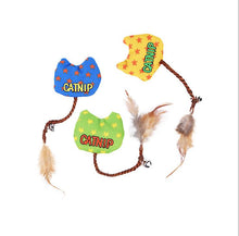 Lade das Bild in den Galerie-Viewer, 2Pcs green Canvas Catnip Feather Funny Cat Toy Knots,Wear-resistant gnawing Cat Supplies AZ16134