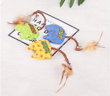 Lade das Bild in den Galerie-Viewer, 2Pcs green Canvas Catnip Feather Funny Cat Toy Knots,Wear-resistant gnawing Cat Supplies AZ16134
