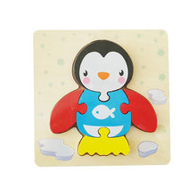 Load image into Gallery viewer, 2Pcs penguin Children's wooden 3D geometric puzzle, baby early education jigsaw puzzle building block educational toy AZ12295