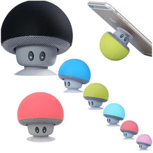 Lade das Bild in den Galerie-Viewer, 2Pcs light blue Cartoon Mushroom Head wireless Bluetooth Speaker Suction Cup Phone Holder Portable Outdoor Sound AZ16105