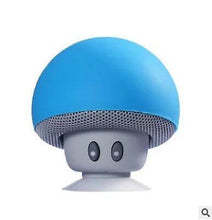 Load image into Gallery viewer, 2Pcs blue Cartoon Mushroom Head wireless Bluetooth Speaker Suction Cup Phone Holder Portable Outdoor Sound AZ16104