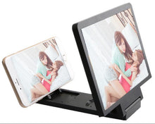 Load image into Gallery viewer, 2Pcs white 3D HD Mobile Phone Screen Magnifier, Anti-radiation Video Amplifier, Smartphone Stand AZ19738