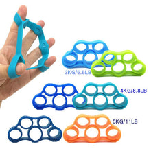 Load image into Gallery viewer, 2Pcs 3KG/6.6LB green Silicone finger tensioner, silicone tension trainer, fitness exercise rehabilitation training device AZ17855