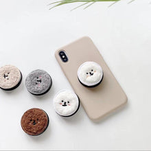 Load image into Gallery viewer, 2Pcs white Cute Cartoon Animal Plush Dog Lazy phone Stand ,Portable Telescopic Folding phone holder AZ13594