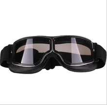 Lade das Bild in den Galerie-Viewer, black+transparent Retro style Harley motorcycle goggles,outdoor windproof riding off-road glasses AZ10549