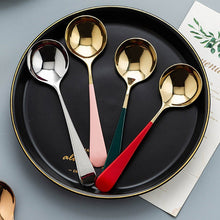 Lade das Bild in den Galerie-Viewer, 304 Stainless Steel Flatware Sets 16cm round Head Spoon Soup Spoon Spoon