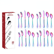 Lade das Bild in den Galerie-Viewer, 304 Stainless Steel Flatware Sets 20-Piece Set Western Food/Steak Knife, Fork and Spoon Suit