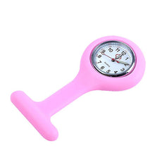 Lade das Bild in den Galerie-Viewer, 2Pcs rose red Doctor Nurse Silicone Pocket Brooch Fob Watch Quartz Watch AZ10186