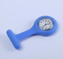 Lade das Bild in den Galerie-Viewer, 2Pcs light blue Doctor Nurse Silicone Pocket Brooch Fob Watch Quartz Watch AZ10180