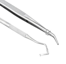 Load image into Gallery viewer, 2Pcs Dental mirror Stainless steel dentist tools, double-head probe dental mirror tooth cleaning kit AZ21199
