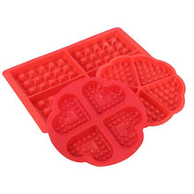 Lade das Bild in den Galerie-Viewer, 2Pcs rectangle Silicone square heart shaped waffle cake mold AZ13286
