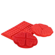 Load image into Gallery viewer, 2Pcs 5 hearts mold Silicone square heart shaped waffle cake mold AZ13285