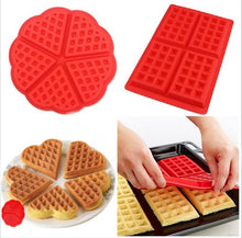 Lade das Bild in den Galerie-Viewer, 2Pcs rectangle Silicone square heart shaped waffle cake mold AZ13286