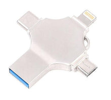 Load image into Gallery viewer, 16GB silver 4 in 1 USB Flash Drive Compatible With iPhone, Micro USB & Type C Devices AZ21776