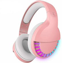 Load image into Gallery viewer, pink Wireless Bluetooth RGB Gaming Headset for Phone/PC/iPad AZ1216