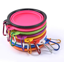 Lade das Bild in den Galerie-Viewer, 2Pcs S 350ml yellow Portable Outdoor Pet feed bowl Foldable Silicone travel Bowl AZ2094