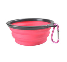 Lade das Bild in den Galerie-Viewer, 2Pcs S 350ml pink Portable Outdoor Pet feed bowl Foldable Silicone travel Bowl AZ2097