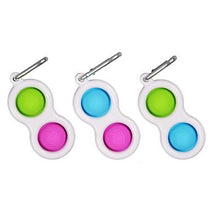 Load image into Gallery viewer, 3pcs green purple Decompression silicone toy push bubble keychain For kids and Adults AZ16550