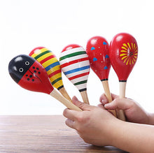 Load image into Gallery viewer, 2Pcs S 11.5cm Wooden color cartoon sand hammer Toy For Toddlers AZ11518