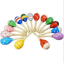 Load image into Gallery viewer, 2Pcs S 11.5cm Wooden color cartoon sand hammer Toy For Toddlers AZ11518