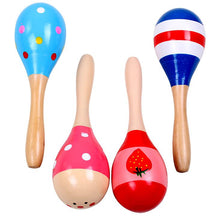 Load image into Gallery viewer, 2Pcs L 20cm Wooden color cartoon sand hammer Toy For Toddlers AZ11519