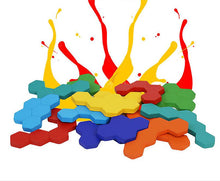 Load image into Gallery viewer, 14pcs 12pcs wooden children's educational toy hexagonal puzzle honeycomb type fun variety puzzle AZ11770