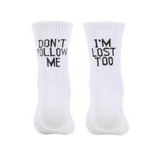 Load image into Gallery viewer, 3 Pairs Trendy Printed Adult Men's and Women's Socks Dont Follow Me I AM Lose Too