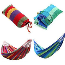 Lade das Bild in den Galerie-Viewer, 185 * 80cm red Portable single swing hammock outdoor garden home travel camping striped rainbow swing canvas hammock AZ12017