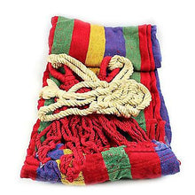 Lade das Bild in den Galerie-Viewer, 185 * 80cm red Portable single swing hammock outdoor garden home travel camping striped rainbow swing canvas hammock AZ12017