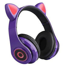 Load image into Gallery viewer, pink Wireless Cat Ear Headphones Bluetooth Headset LED Lights Earphone for Kids Girl AZ15934