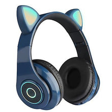 Load image into Gallery viewer, pink Wireless Cat Ear Headphones Bluetooth Headset LED Lights Earphone for Kids Girl AZ15934
