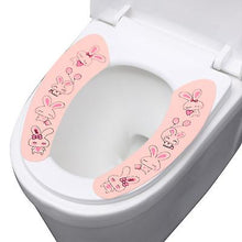Lade das Bild in den Galerie-Viewer, 2Pcs rabbit blue Adhesive cartoon toilet stickers to keep warm and thick electrostatic toilet seat