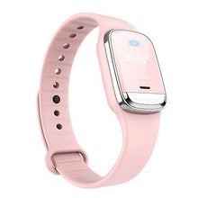 Lade das Bild in den Galerie-Viewer, black Ultrasonic Mosquito Repellent Bracelet with Temperature Monitoring Waterproof Wrist AZ23082