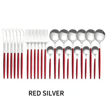 Lade das Bild in den Galerie-Viewer, 304 Stainless Steel Flatware Sets 24-Piece Set Table Knife Gold Mirror Polished Spoon Fork