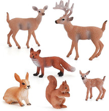 Load image into Gallery viewer, 3PCS A# Simulation animal deer squirrel red fox animal model set mini forest animal statue birthday gift toy