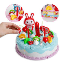 Load image into Gallery viewer, 38pcs blue Children's toy simulation cake set with lights birthday cake afternoon tea snacks children gifts AZ11174