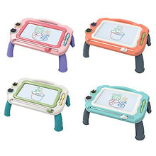 Load image into Gallery viewer, 33.5*22.5*12cm grey Children's magnetic drawing board table color graffiti board with seal detachable portable writing board AZ16425