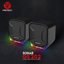Lade das Bild in den Galerie-Viewer, Clear sound quality Speakers FANTECH GS202 Mini Magnet-free 3.5mm USB Plug RGB Lightning PUBG LOL FPS Gaming Stereo Music Speaker