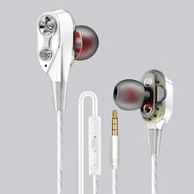 Load image into Gallery viewer, Headphones Headsets Dual-Dynamic 3.5mm Noise Isolation Sport In-ear Earphone silver