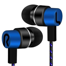 Load image into Gallery viewer, Headphones Headsets Braided wiring in-ear plating headset mobile earphone black and blue