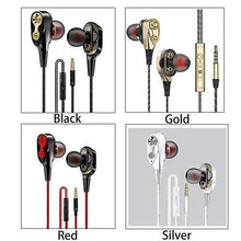 Load image into Gallery viewer, Headphones Headsets Dual-Dynamic 3.5mm Noise Isolation Sport In-ear Earphone Gold