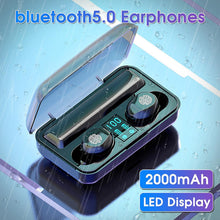 Load image into Gallery viewer, Cool Headphones Headsets TWS bluetooth 5.0 Earphone Wireless Earbuds 2000mAh Power Bank Touch Control IPX7 Waterproof earphone