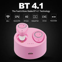 Load image into Gallery viewer, Headphones Headsets TWS-F1 Wireless BT Earphones with Mic Pink accessories