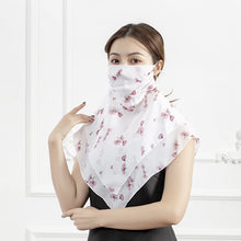 Load image into Gallery viewer, 2PCs Chiffon Shawl Ear-Hanging Sunscreen Veil Summer Face Mask for Outdoor Cycling