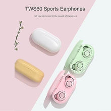 Load image into Gallery viewer, Cool Headphones Headsets TWS-TW60 Sports Earphones Stereo Wire-less BT5.0 Earbuds earphone Yellow