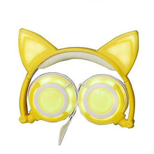 Load image into Gallery viewer, Headphones Headsets Headphone Cat Ears Earlaps With LED Light Rechargable Battery accessories