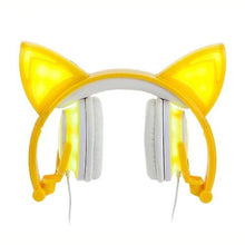 Load image into Gallery viewer, Headphones Headsets Headphone Cat Ears Earlaps With LED Light Rechargable Battery accessories