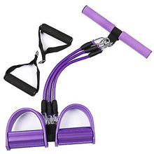 Load image into Gallery viewer, 26.5*60cm pueple Pedal tensioner three-tube pedal elastic rope multifunctional fitness equipment AZ18299