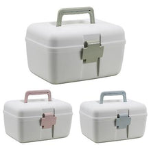 Lade das Bild in den Galerie-Viewer, 24.5x18.5x14.5cm pink Multifunctional medicine cabinet household portable portable medicine double-layer storage box AZ15336